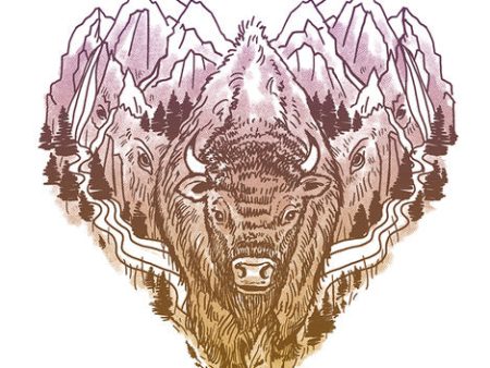 Be a Buffalo Heart Sticker (Rainbow) Hot on Sale