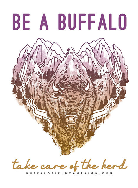 Be a Buffalo Heart Sticker (Rainbow) Hot on Sale