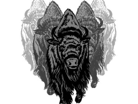 Be a Buffalo Heart Sticker (Black   Gray) Sale