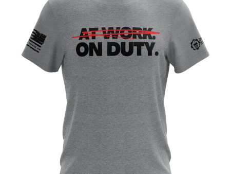 At Work ON DUTY Heather Grey T-Shirt Sale