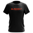 Black T-Shirt with Blackout Logo For Discount