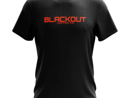 Black T-Shirt with Blackout Logo For Discount