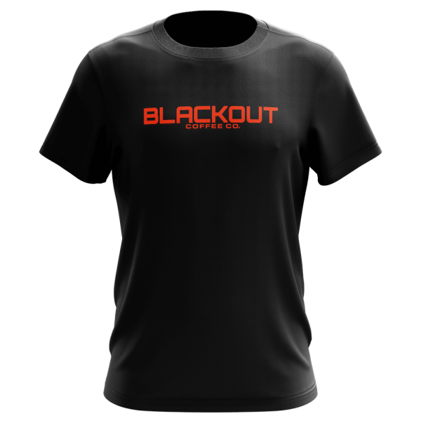 Black T-Shirt with Blackout Logo For Discount